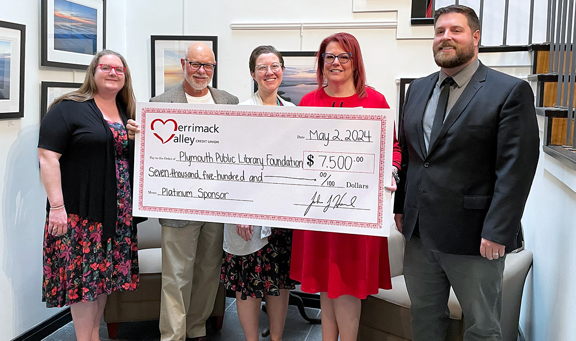 Bridgewater Credit Union Donates $7,500 to Plymouth Public Library Foundation 