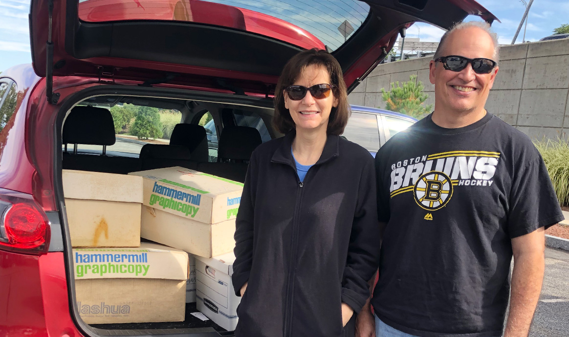 Members of the credit union and community at large stopped by MVCU’s Lawrence (pictured above), Waltham or Bridgewater branches to drop off old documents for shredding. 